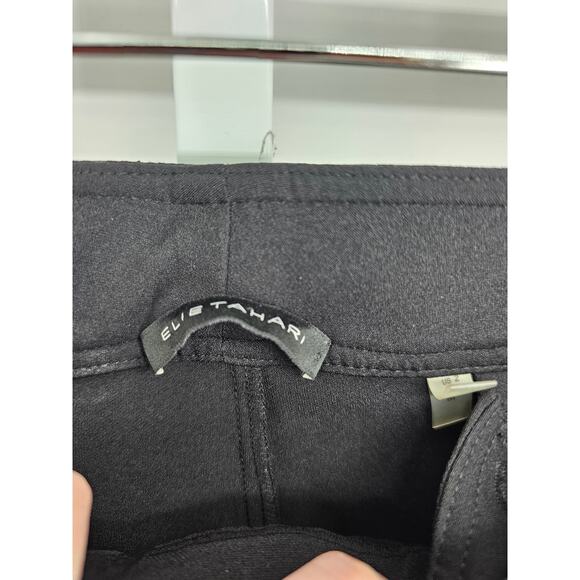 Elie Tahari Womens Sz 2 Wide Leg Dress Pants Solid Black - Picture 3 of 5